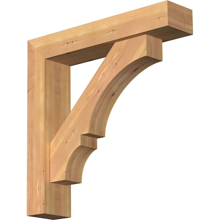 Ekena Millwork Balboa Block Smooth Bracket w/ Offset Brace, Western Red Cedar, 5 1/2"W x 26"D x 26"H BKT0604X26X26BOA05SWR